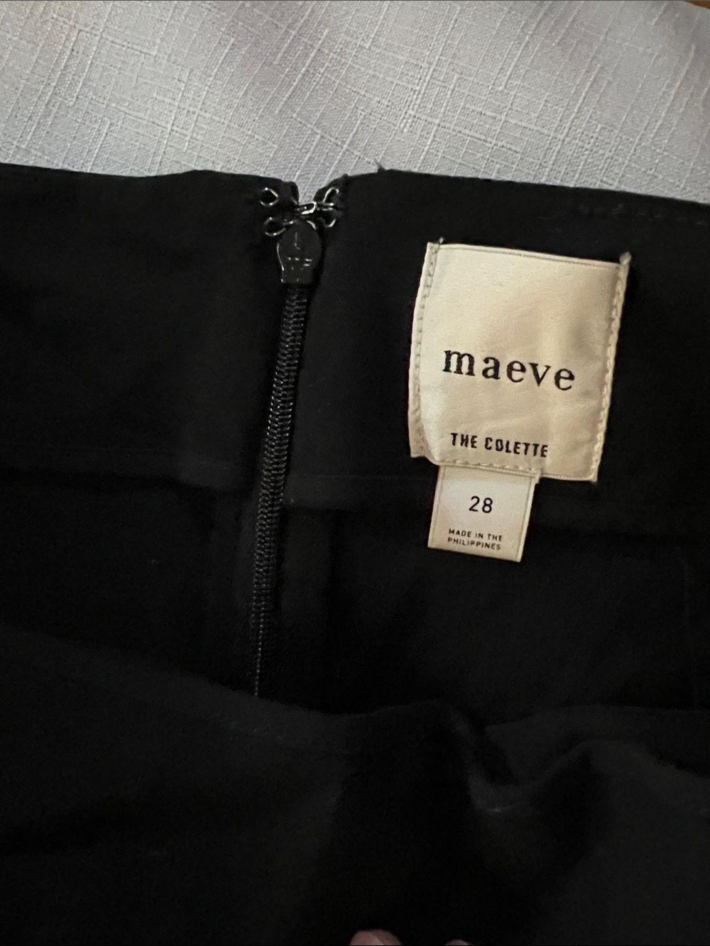Maeve Black Wide-Leg Pants with Ruffle Hem - Picture 2 of 4